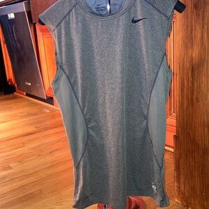 Nike Pro Combat Dri Fit S Mens Shirt Grey Fitted Base Layer SLEEVELESS